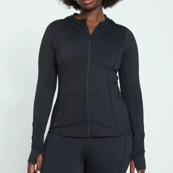 Universal Standard Game Next-to-Naked Hooded Zip Jacket Mocha Mousse  Sz S - Picture 3 of 16